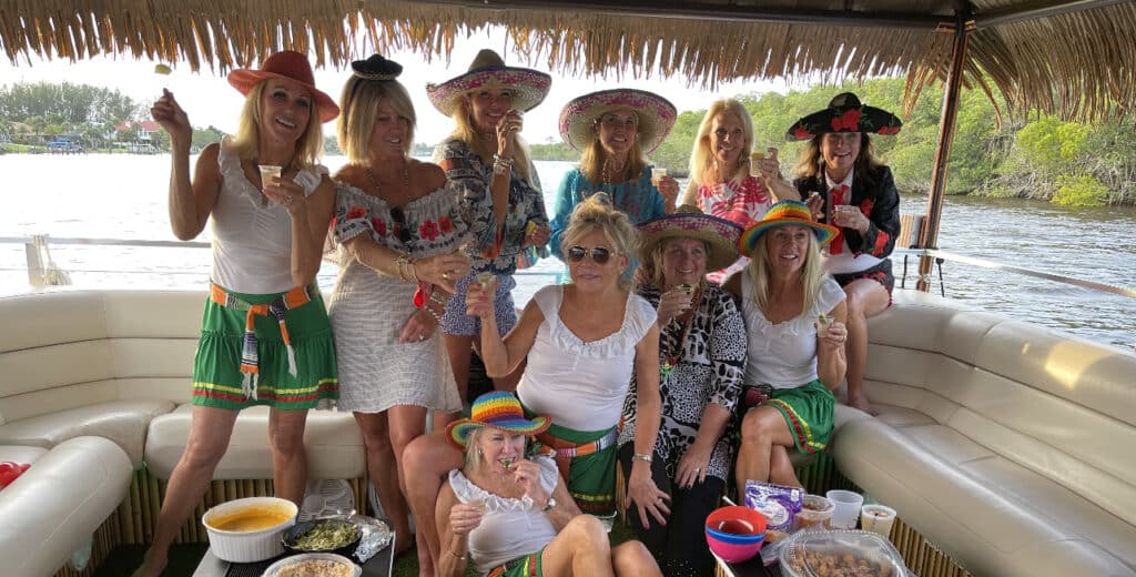 girls having fun at tiki